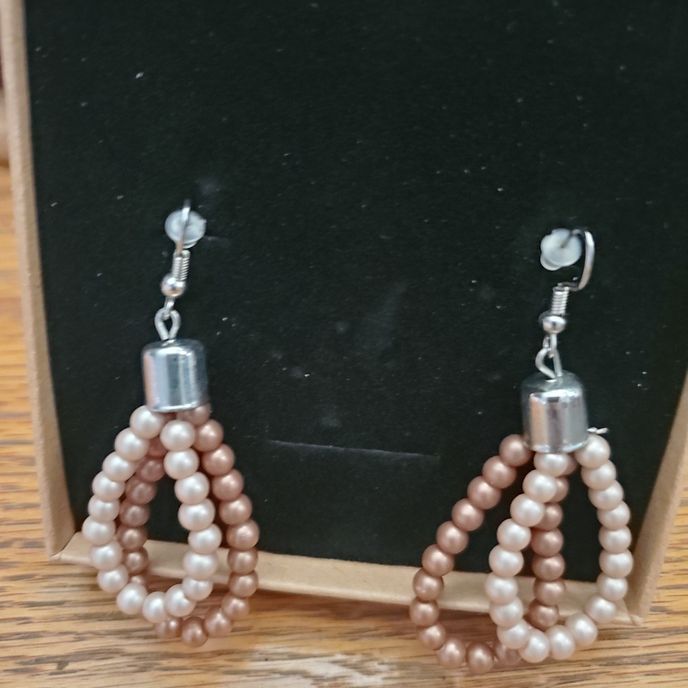 Faux Pearl Beaded Earrings